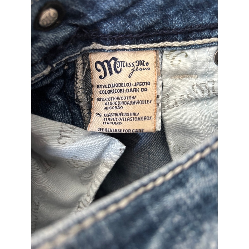 Miss Me JP5014 Boot Jeans Size 28 EUC rhinestones thick stitching - Picture 8 of 8